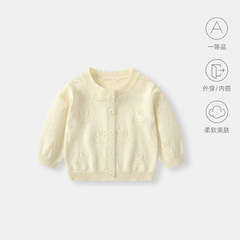 婴儿针织衫秋装薄款衣服小月龄男宝宝线衣开衫女童洋气毛衣小外套
