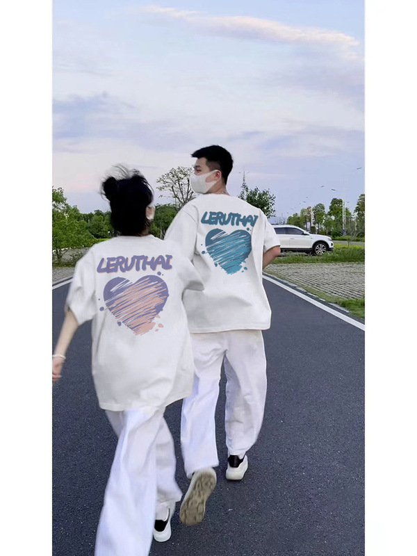 2023 New Fashion Couple Clothing Summer Short-sleeved T-shirt Unisex Pure Cotton Fashionable Brand Loose Round Neck Half Sleeve 2023 New Fashion Couple Clothing Summer Short-sleeved T-shirt Unisex Pure Cotton Fashionable Brand Loose Round Neck Half Sleeve