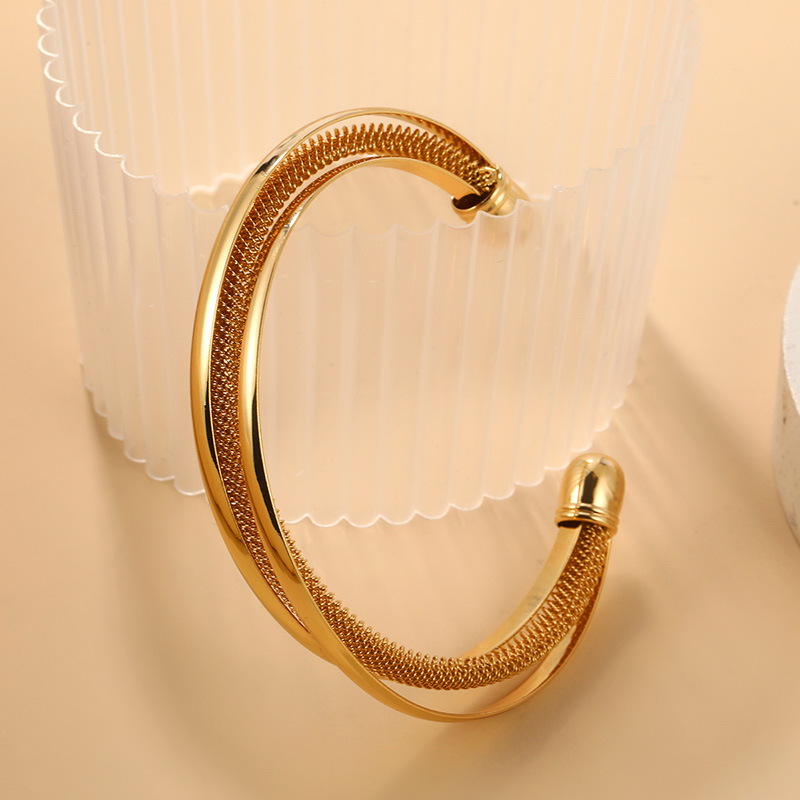 Simple Style Geometric Alloy Plating Womenu0027S Bangle