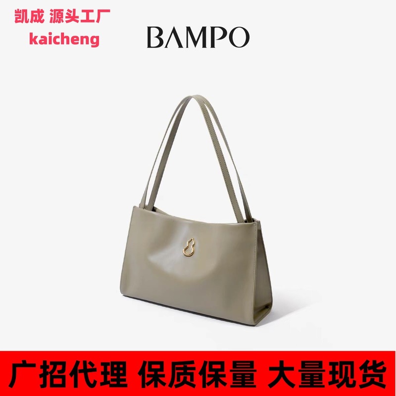 BAMPO ハーフスロープ フリーファンシーバッグ 第一層牛革 ショルダー 通勤 ひょうたん トートバッグ レディース|undefined
