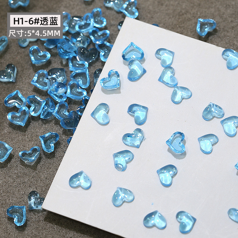 1개 [블루투명하트] 4.5*5.5mm