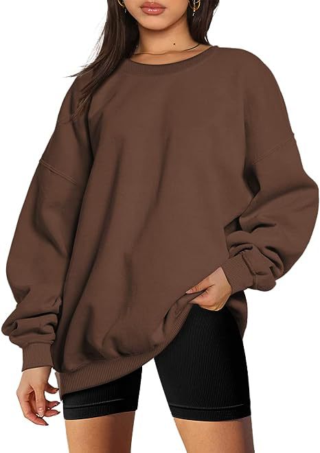 217g Weight Long Sleeve Sleeve Length Pullovers Placket Type Polyester Fabric Type Long Top Length Hoodie Tops Type Daily Occasion Round Neck Neckline Loose Fit Type Solid Color Pattern Winter, Spring, Autumn Season Women's Gender Streetwear Style Hoodies & Sweatshirts Long Sleeve Streetwear Solid Color 12