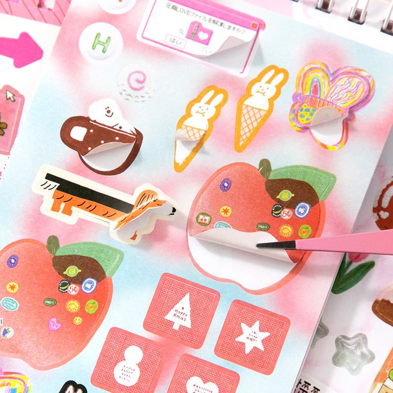 Xinmo Ancient Early Wind Cut Pegatinas Serie de momentos maravillosos 20 pegatinas de bricolaje de decoración de cuentas de niña