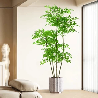 仿真植物南天竹落地盆栽室内大型仿生绿植摆件客厅轻奢装饰花假树
