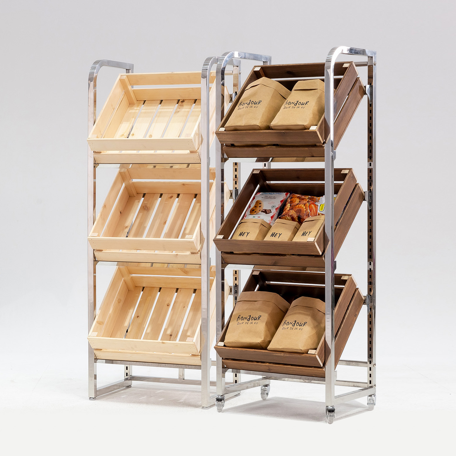 Stainless Steel Home Kitchen Storage Rack Fruit Store Shelf Fresh Vegetable Shelf Display Cabinet Storage Rack Wine Rack