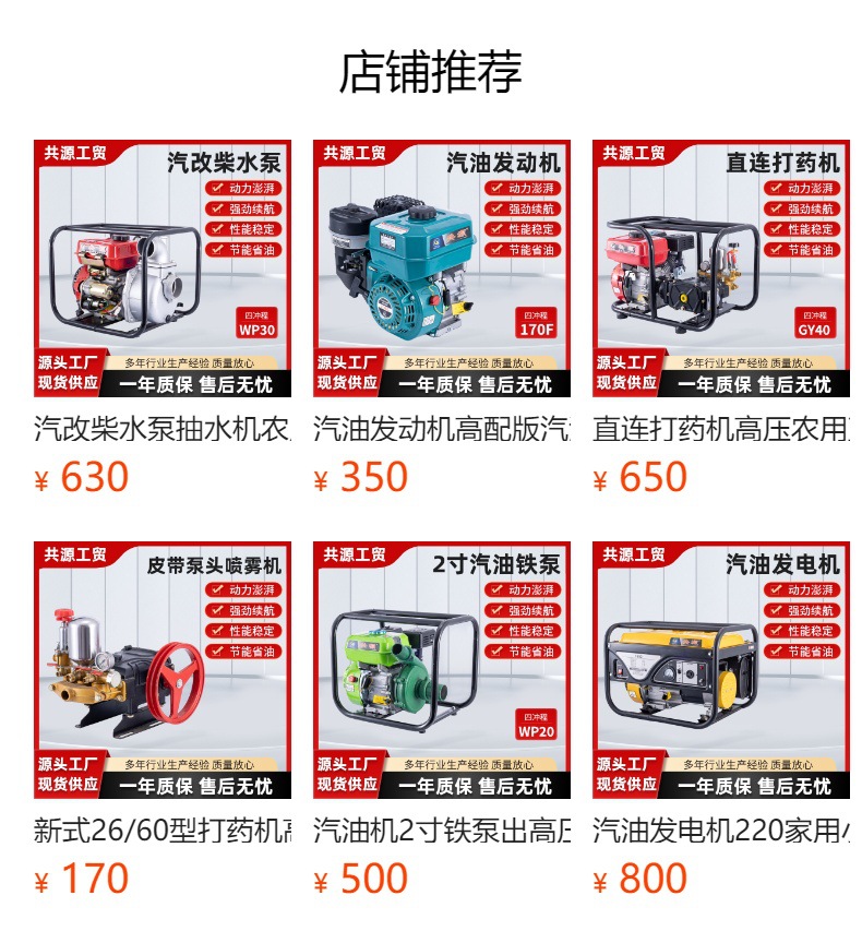 Electric-Start Gasoline Engine Head, Sprayer, Water Pump, Four-Stroke Electric-Start Internal Combustion Engine Head, Wholesale in Stock
