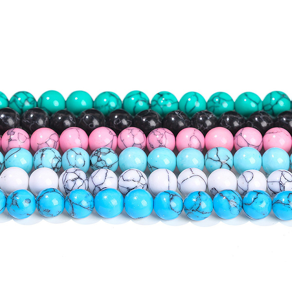 turquoise synthesized round beads