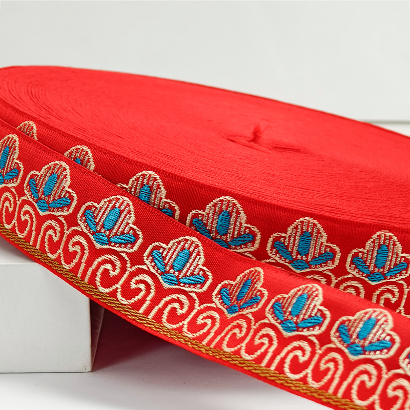 Bordado jacquard bordado cinta cinta encaje estilo étnico Hanfu hifu sofá accesorios de cortina materiales para accesorios para el cabello