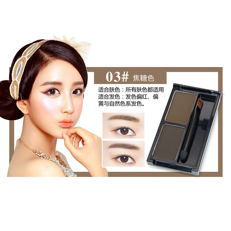 Maquillaje NOVO natural de dos colores Placa de polvo de cejas Placa de reparación tridimensional natural polvo de sombra de nariz impermeable a prueba de sudor de larga duración no floreciente