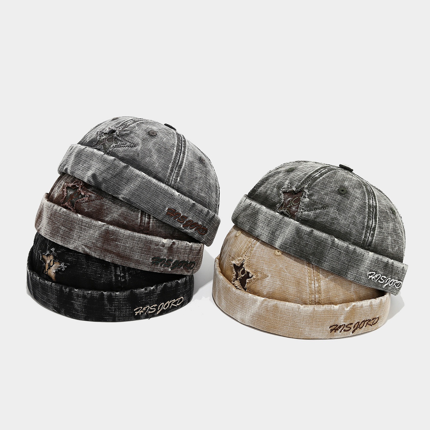 Modas de moda retro hombre retro sombrero de otoño calles hip hop letras pentagrama pegatinas gorras de piel de melón mujer