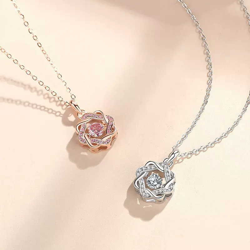 灵动八芒星项链女简约气质高级小众吊坠锁骨链跳动的心满钻韩版潮