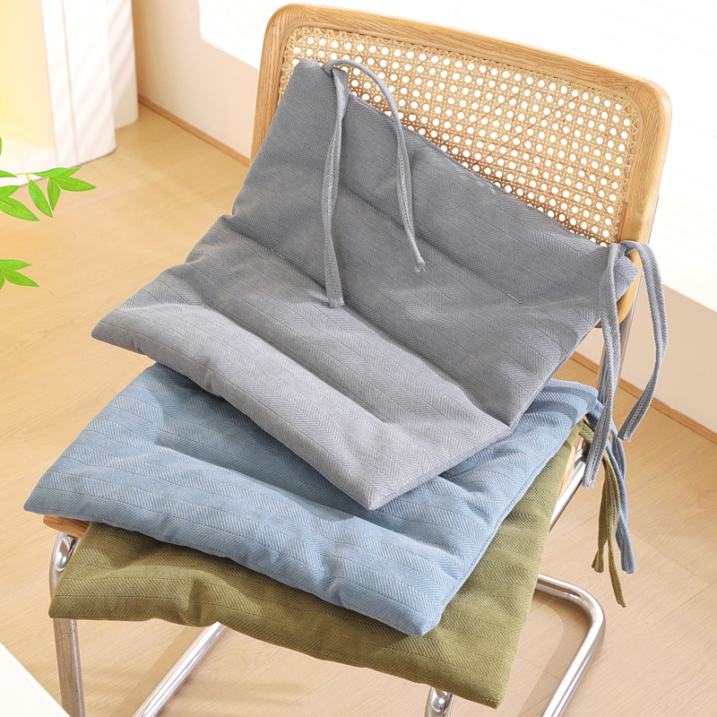 简约纯色雪尼尔椅子垫办公室汽车学生坐垫家用凳子餐椅垫双面可用