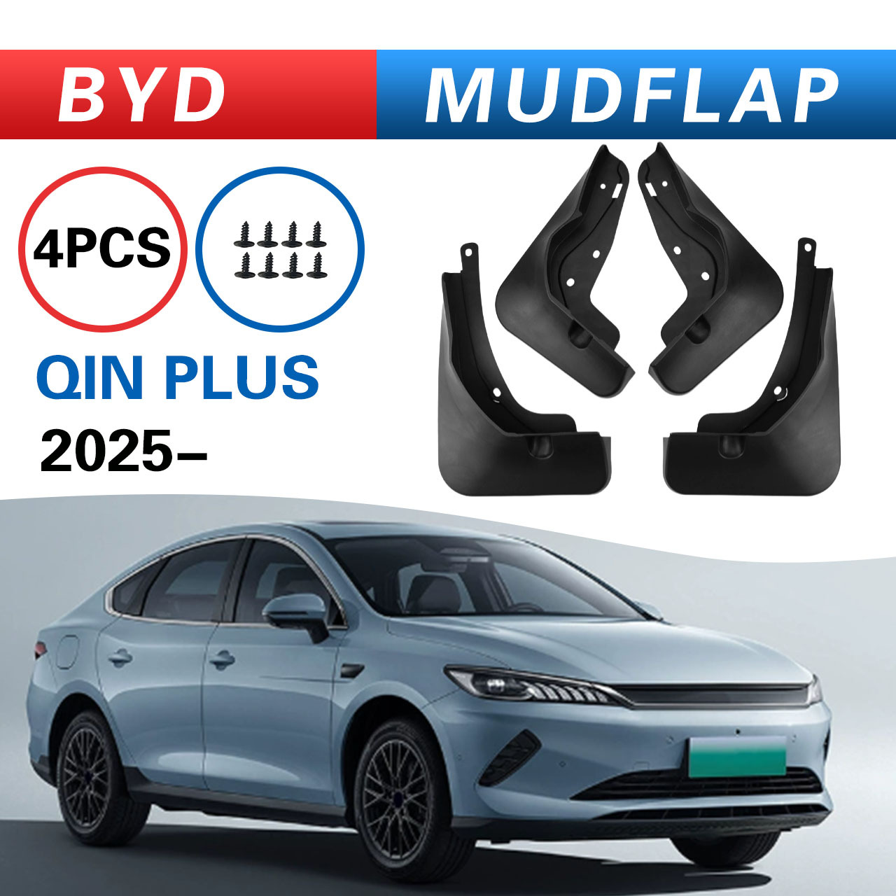 Suitable for Byd Qin Plus 2025 Car Mudguards, Foreign Trade, Cross-Border