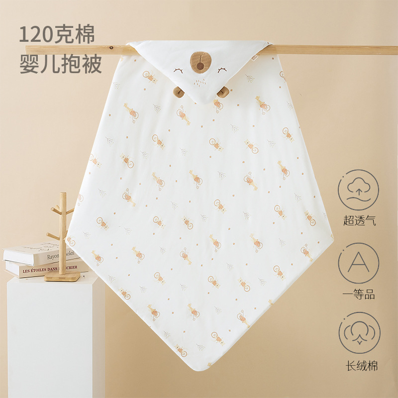 Newborn Quilt 120g Baby Pure Cotton Quilt Newborn Bag Single Autumn and Winter Quilt Swaddle Delivery Room Baby Supplies