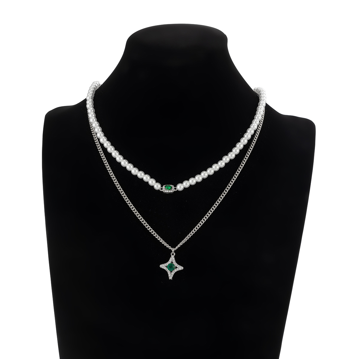 Gioielli talismano di protezione, gioielli transfrontalieri europei e americani, set di catene da uomo con perle extra dense, collana di alta gamma in stile hip-hop alla moda_voghion.com