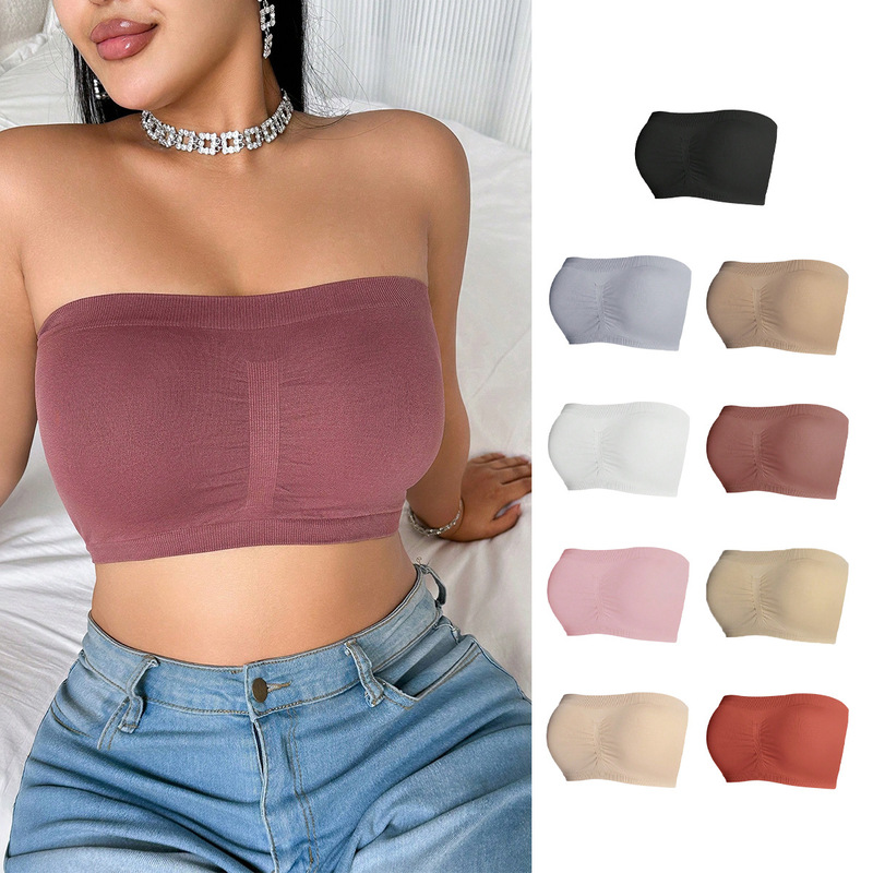 Tm Shein Foreign Trade Cross-Border Hot-Selling Summer Plus-Size Strapless Wireless Bra for Women Without Padding and Transparent