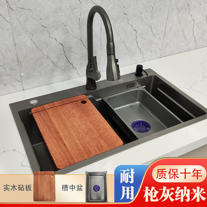 Fregadero Artesanal de Cocina de Acero Inoxidable Nano, Monotanque, para Cocina