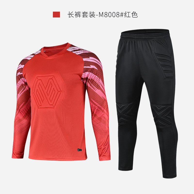 Portero de fútbol ropa traje de los hombres adultos puerta uniforme niños de manga larga pórtico ropa equipo de fútbol Número de impresión