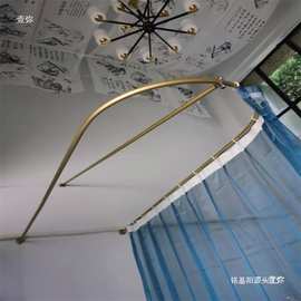 铁艺美容床隔断杆 床养生馆帘布杆 围帘布杆 u型窗帘杆