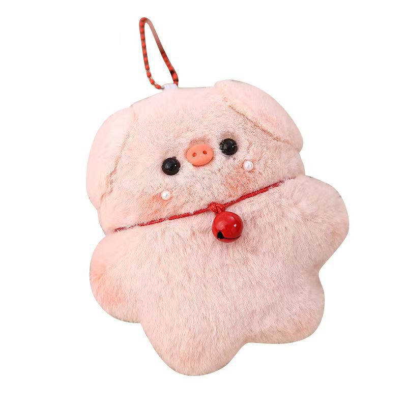 Mochila de peluche flexible muñeca de peluche chica corazón colgante llavero para amigos cerdo colgante de peluche cerdo