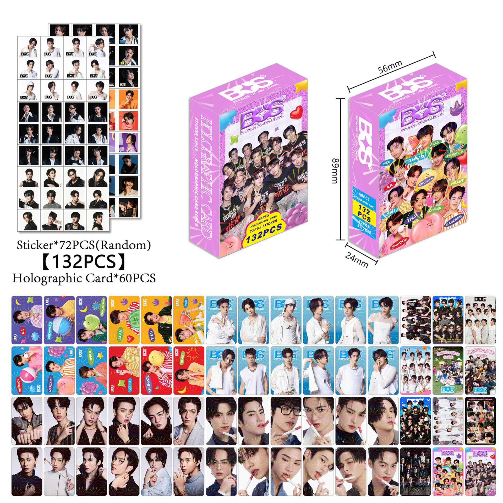 132张新款BUS镭射卡新专周边应援照片卡贴纸双面全息卡明星LOMO卡