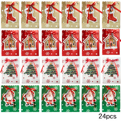 新しいキャンディボックスクリスマスパーティーパッケージボックス24種類のレーザーカードクリスマスクラフト紙スノーフレーク紙袋ギフトカード