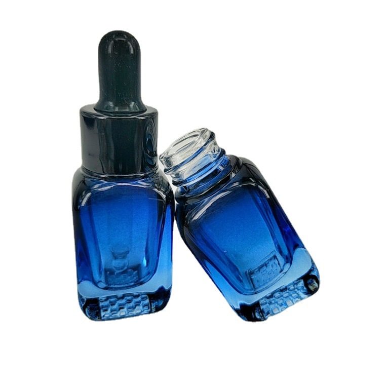 En stock al por mayor 10ML botella de vidrio de esencia líquida transparente 20m sub-botella 40ml botella cuentagotas de fondo grueso cuadrado