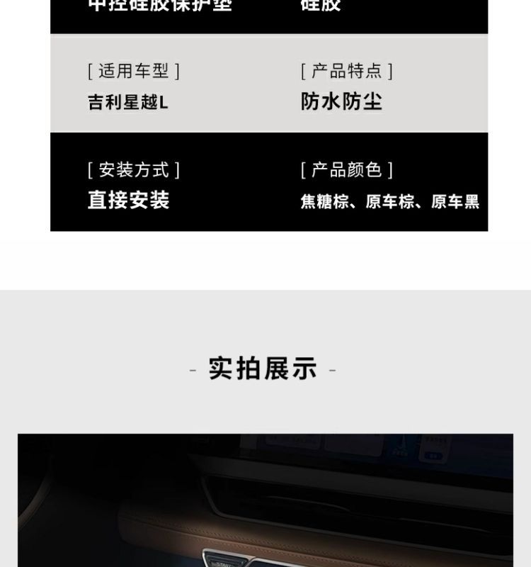 Center Console Gear Panel Protective Film Silicone Pad for Geely Xingyue L