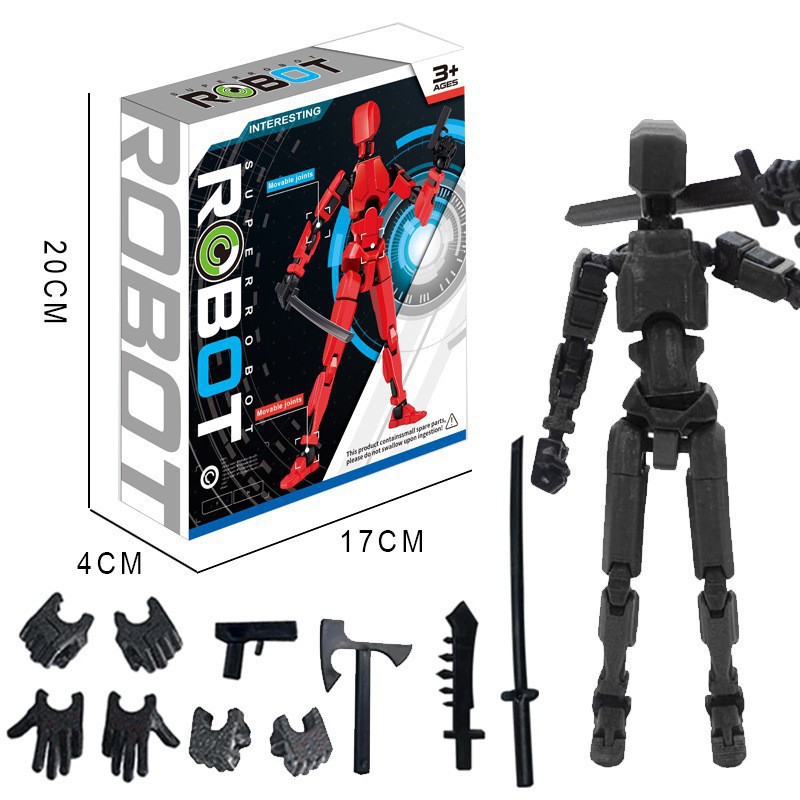 Muñeca de la suerte en caja 13 articulación móvil muñeca de monitoreo de impresión 3D juguete de bloques de construcción muñeca maniquí de tercera generación DIY