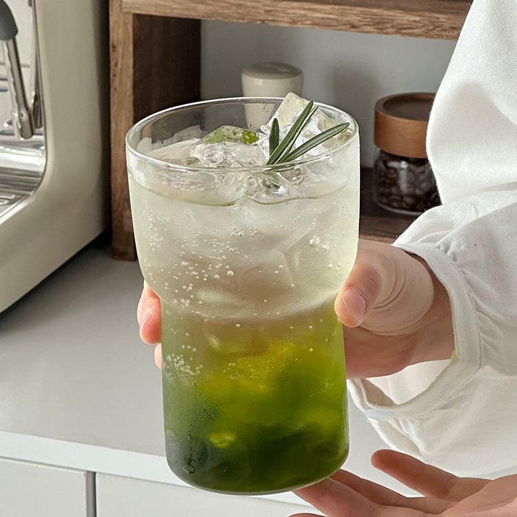 Retro waist-shaped glass cup 600ml large capacity home-use iced coffee cup for cold drinks, juice, and sparkling water Retro waist-shaped glass cup 600ml large capacity home-use iced coffee cup for cold drinks, juice, and sparkling water