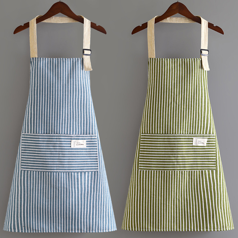 新しいエプロンの女性の台所の家庭用夏の綿布の薄いタイプの日本式の綿の麻の料理は腰の作業服のロゴを囲んで印刷します。|undefined
