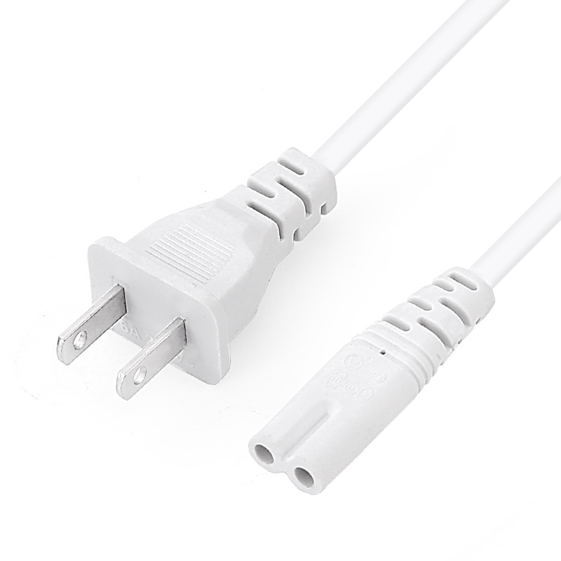 Estándar americano Cable de alimentación de ocho colas estándar americano Cable de alimentación de dos planos de CA con orificios de alambre de dos núcleos