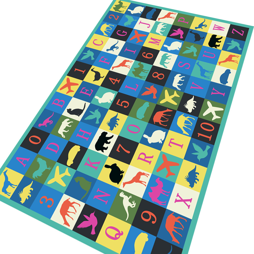 Alfombra para niños juego de rompecabezas tablero de ajedrez rejilla rayuela alfombra de piso dormitorio de dibujos animados tatami ventana Bahía creativa manta de noche