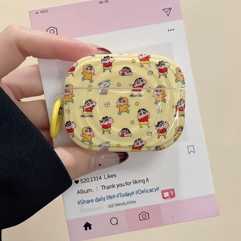 Aplicable a Apple Airpods4 cubierta de auriculares bluetooth pro2 / 3 generación de cartoon suave con ondulación de personalidad encantadora