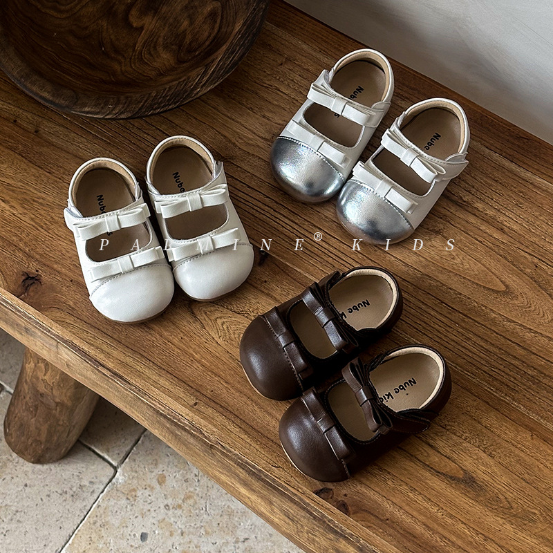 Genuine Leather Baby Girl Toddler Shoes Princess Shoes Autum New Style Girls Soft Sole Small Leather Shoes Flats Drop Shipping