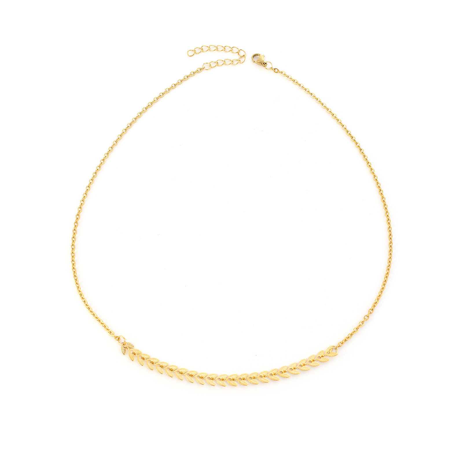 Simple Style Leaf Stainless Steel Titanium Steel Plating Necklace 1 Piece