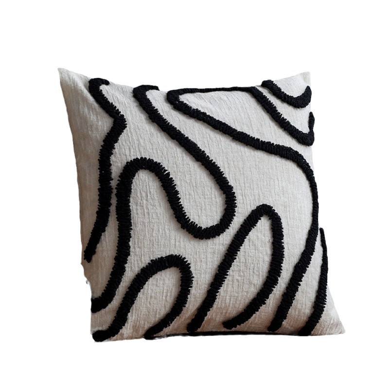 Almohada estilo ins funda de almohada de color sólido funda de cojín de sofá de terciopelo de anillo de chenilla de cama cubierta de cojín de coche de dormitorio al por mayor