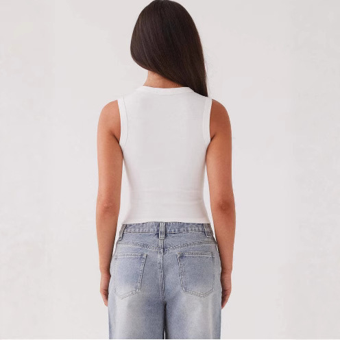 2025 夏の新スタイル AliExpress Amazon ヨーロッパとアメリカの貿易ホット販売新製品スリムノースリーブベスト女性のための|undefined