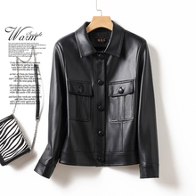 2024春秋真皮皮衣女短款机车服修身时尚海宁绵羊皮夹克白色小外套