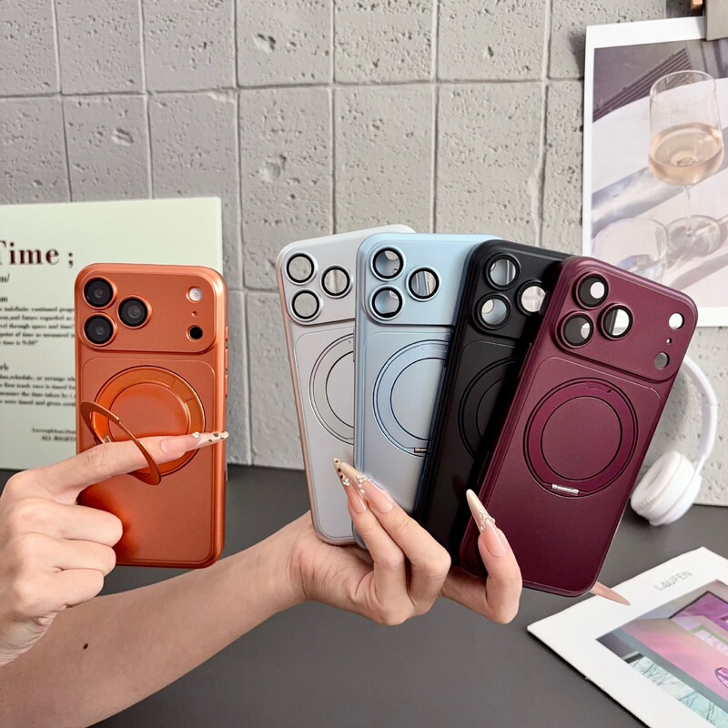 Suitable for Apple 18 Pro phone case, ultra-thin, original color, 360-degree rotating magnetic stand, iPhone 17 full-coverage hard case Suitable for Apple 18 Pro phone case, ultra-thin, original color, 360-degree rotating magnetic stand, iPhone 17 full-coverage hard case