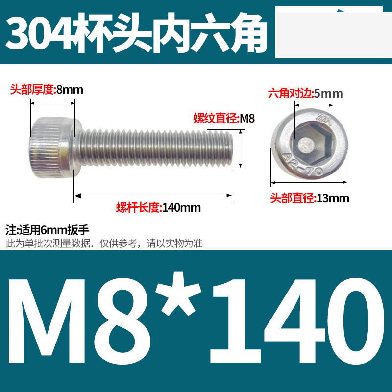 304ステンレス鋼六角穴付きネジカップヘッドDIN912円筒頭精密M1.4M1.6M2M2.5M3M4M5