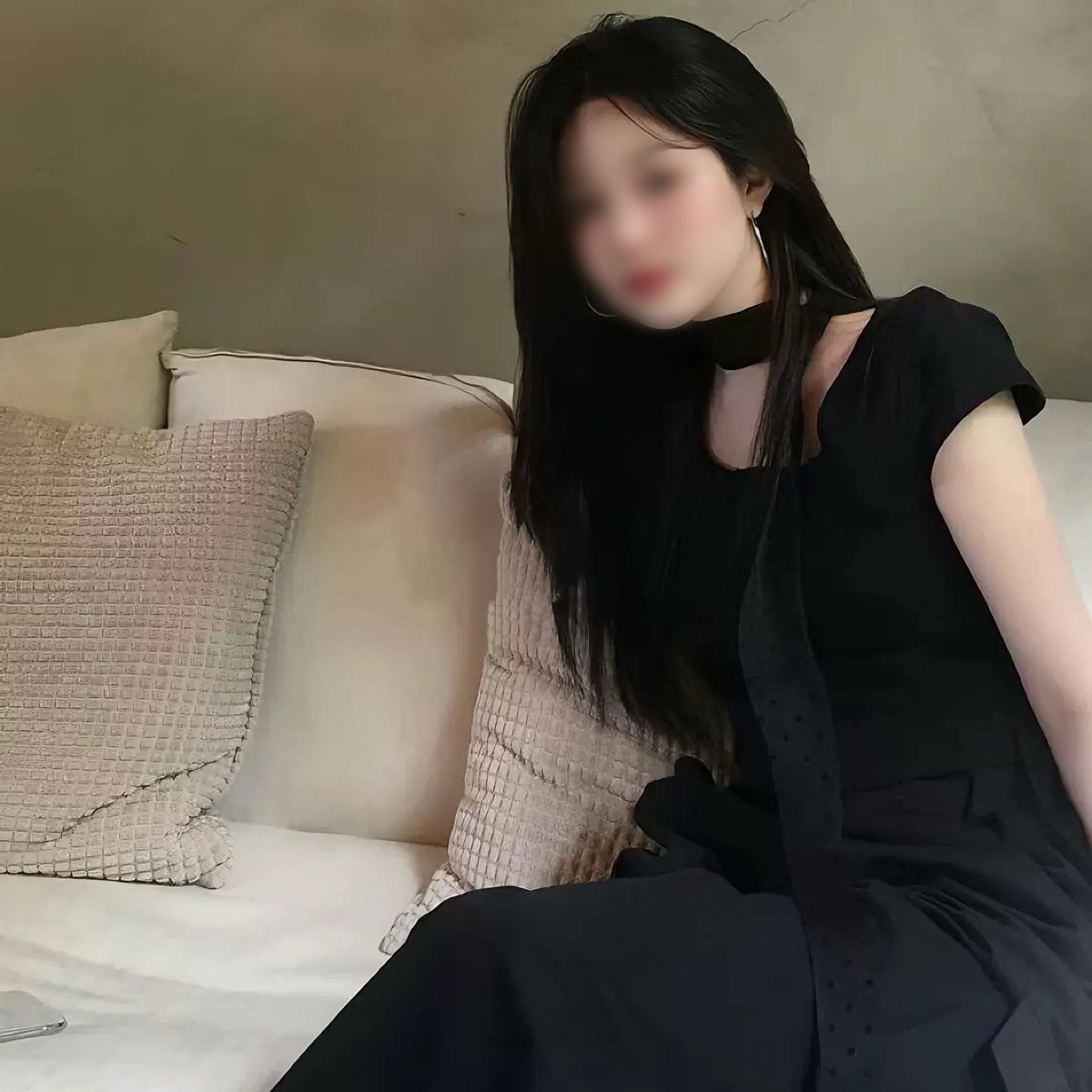 블랙 폴카 도트 스카프