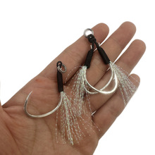 黑色慢摇铁板钩船钓矶钓双钩高碳钢羽毛铁板单钩海钓路亚钩鱼钩