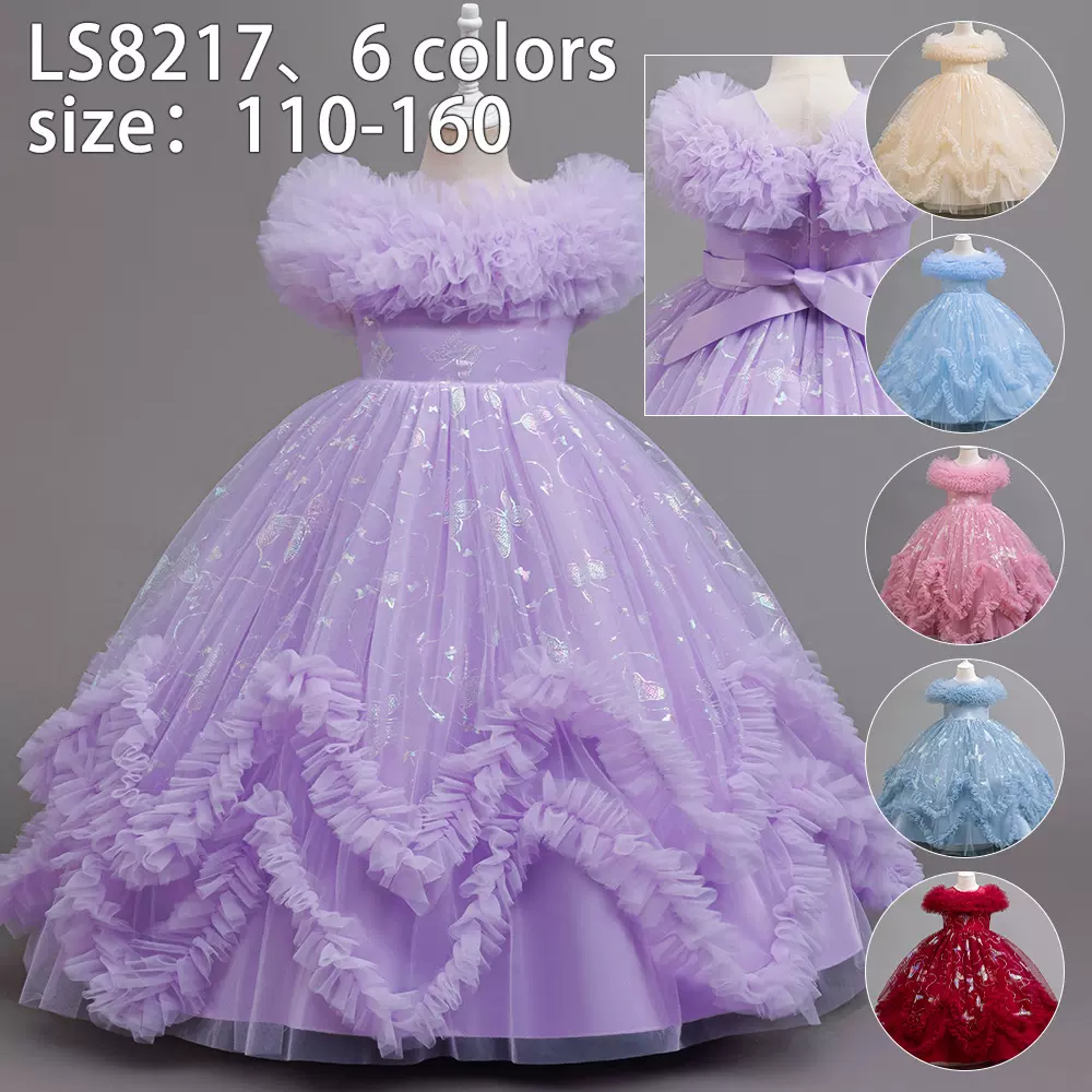 儿童舞会礼服女童公主裙蓬蓬纱连衣裙宝宝生日派对主持钢琴演出服