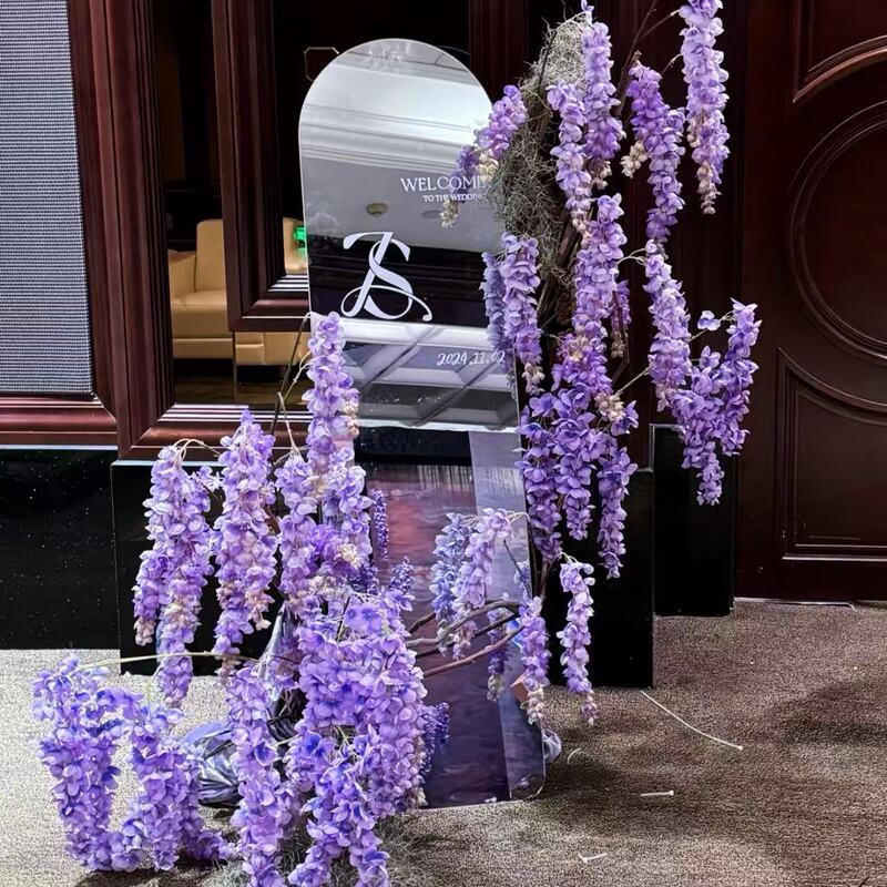 Hanging Abloe Encrypted Bean Flower Wisteria Flower Wall Hanging Rattan Wedding Hall Soft Decoration Flower Arrangement Decoration Fake Flower Landscaping