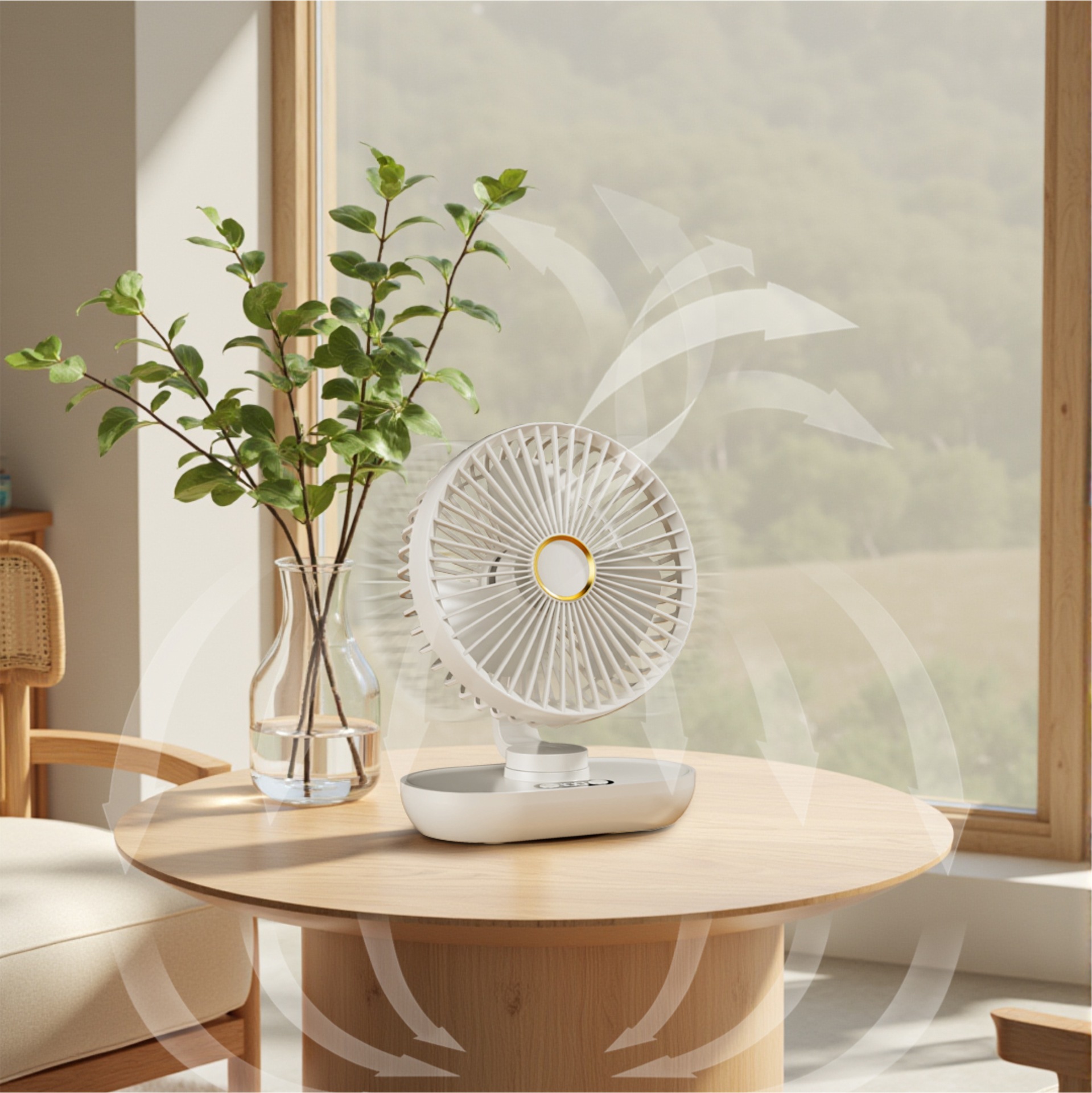 Modelo privado escritorio pequeño ventilador dormitorio sacudiendo la cabeza escritorio USB carga portátil oficina hogar silencioso pequeño ventilador regalo