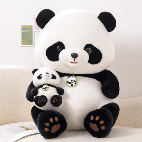 Cute simulation red panda doll plush toy mother and child panda rag doll children girl birthday gift