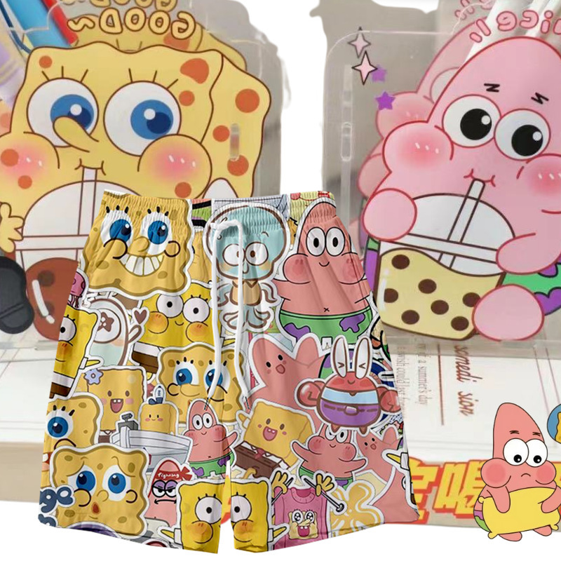 Hawaiian Patrick Star Shorts Men's Japanese Style Cartoon Full Print Sports Five-Fifth Pants Summer Thin Design Beach Pants