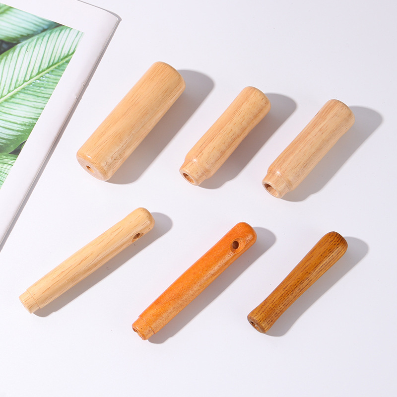 东莞外贸工厂厨具配件定制实木手柄炒锅防烫把手榉木烧烤柄木锅柄