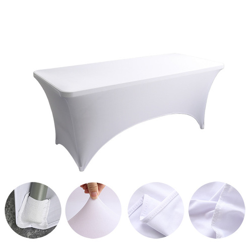 Wholesale ins internet celebrity high-end hotel restaurant wedding banquet decoration solid color polyester square tablecloth elastic table cover
